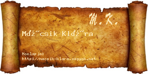 Mácsik Klára névjegykártya