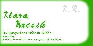 klara macsik business card